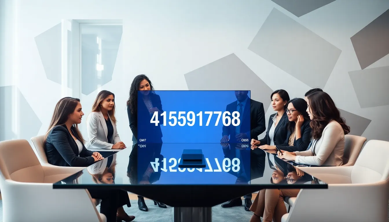 professionals discussing the significance of a numerical identifier in an office.